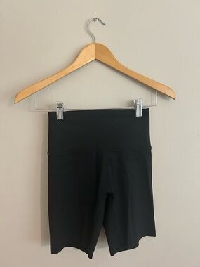 High-Rise Black Athletic Bike Shorts for Women